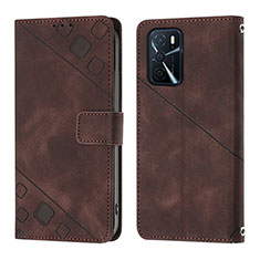 Coque Portefeuille Livre Cuir Etui Clapet YB1 pour Oppo A16 Marron