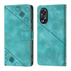 Coque Portefeuille Livre Cuir Etui Clapet YB1 pour Oppo A18 Vert