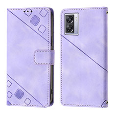 Coque Portefeuille Livre Cuir Etui Clapet YB1 pour Oppo A77 5G Violet