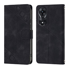 Coque Portefeuille Livre Cuir Etui Clapet YB1 pour Oppo A78 5G Noir