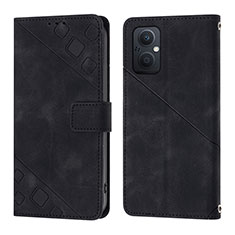 Coque Portefeuille Livre Cuir Etui Clapet YB1 pour Oppo A96 5G Noir