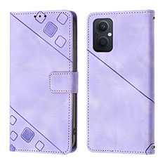 Coque Portefeuille Livre Cuir Etui Clapet YB1 pour Oppo A96 5G Violet