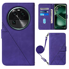 Coque Portefeuille Livre Cuir Etui Clapet YB1 pour Oppo Find X6 5G Violet