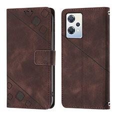 Coque Portefeuille Livre Cuir Etui Clapet YB1 pour Oppo K10X 5G Marron