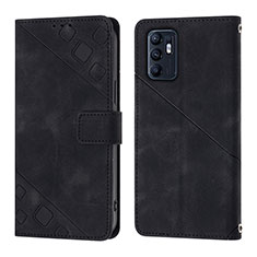 Coque Portefeuille Livre Cuir Etui Clapet YB1 pour Oppo Reno6 5G Noir