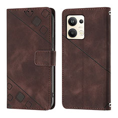 Coque Portefeuille Livre Cuir Etui Clapet YB1 pour Oppo Reno9 Pro+ Plus 5G Marron