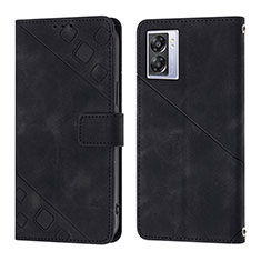 Coque Portefeuille Livre Cuir Etui Clapet YB1 pour Realme V23 5G Noir