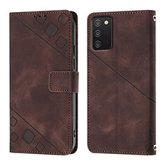 Coque Portefeuille Livre Cuir Etui Clapet YB1 pour Samsung Galaxy A02s Marron