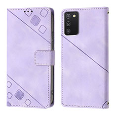 Coque Portefeuille Livre Cuir Etui Clapet YB1 pour Samsung Galaxy A03s Violet