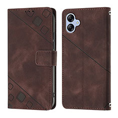 Coque Portefeuille Livre Cuir Etui Clapet YB1 pour Samsung Galaxy A04 4G Marron