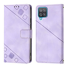 Coque Portefeuille Livre Cuir Etui Clapet YB1 pour Samsung Galaxy A12 5G Violet