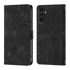 Coque Portefeuille Livre Cuir Etui Clapet YB1 pour Samsung Galaxy A14 4G Noir