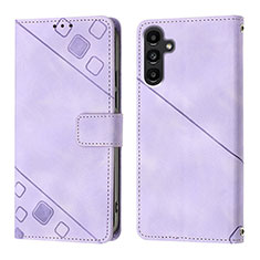 Coque Portefeuille Livre Cuir Etui Clapet YB1 pour Samsung Galaxy A14 4G Violet