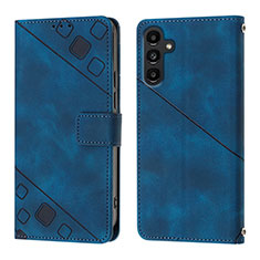 Coque Portefeuille Livre Cuir Etui Clapet YB1 pour Samsung Galaxy A14 5G Bleu