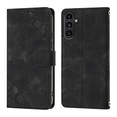 Coque Portefeuille Livre Cuir Etui Clapet YB1 pour Samsung Galaxy A14 5G Noir