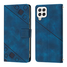 Coque Portefeuille Livre Cuir Etui Clapet YB1 pour Samsung Galaxy A22 4G Bleu