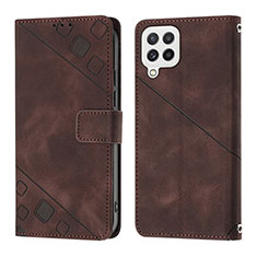 Coque Portefeuille Livre Cuir Etui Clapet YB1 pour Samsung Galaxy A22 4G Marron