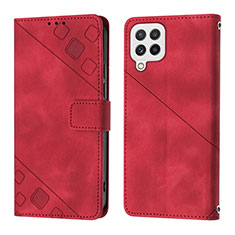 Coque Portefeuille Livre Cuir Etui Clapet YB1 pour Samsung Galaxy A22 4G Rouge