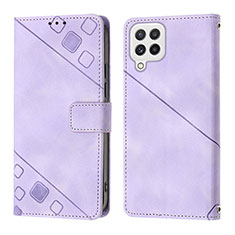 Coque Portefeuille Livre Cuir Etui Clapet YB1 pour Samsung Galaxy A22 4G Violet