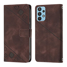 Coque Portefeuille Livre Cuir Etui Clapet YB1 pour Samsung Galaxy A32 4G Marron