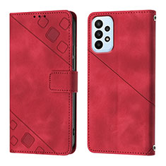 Coque Portefeuille Livre Cuir Etui Clapet YB1 pour Samsung Galaxy A53 5G Rouge