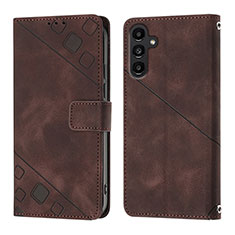 Coque Portefeuille Livre Cuir Etui Clapet YB1 pour Samsung Galaxy Jump3 5G Marron