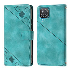 Coque Portefeuille Livre Cuir Etui Clapet YB1 pour Samsung Galaxy M12 Vert