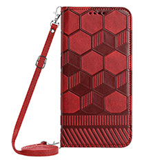 Coque Portefeuille Livre Cuir Etui Clapet YB1 pour Samsung Galaxy Quantum4 5G Rouge