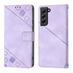 Coque Portefeuille Livre Cuir Etui Clapet YB1 pour Samsung Galaxy S21 FE 5G Violet