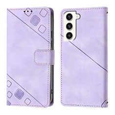 Coque Portefeuille Livre Cuir Etui Clapet YB1 pour Samsung Galaxy S22 5G Violet Clair