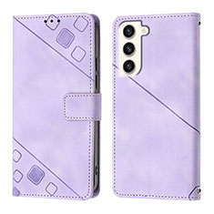 Coque Portefeuille Livre Cuir Etui Clapet YB1 pour Samsung Galaxy S22 Plus 5G Violet Clair