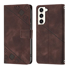 Coque Portefeuille Livre Cuir Etui Clapet YB1 pour Samsung Galaxy S23 Plus 5G Marron