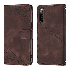 Coque Portefeuille Livre Cuir Etui Clapet YB1 pour Sony Xperia 10 IV Marron