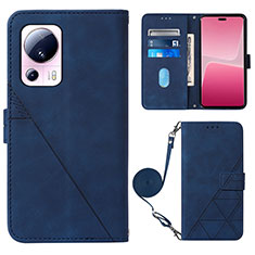 Coque Portefeuille Livre Cuir Etui Clapet YB1 pour Xiaomi Mi 12 Lite NE 5G Bleu