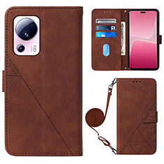 Coque Portefeuille Livre Cuir Etui Clapet YB1 pour Xiaomi Mi 13 Lite 5G Marron