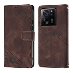 Coque Portefeuille Livre Cuir Etui Clapet YB1 pour Xiaomi Mi 13T 5G Marron