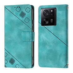 Coque Portefeuille Livre Cuir Etui Clapet YB1 pour Xiaomi Mi 13T 5G Vert