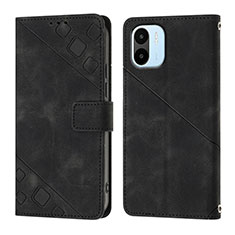 Coque Portefeuille Livre Cuir Etui Clapet YB1 pour Xiaomi Poco C50 Noir