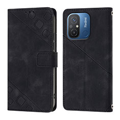 Coque Portefeuille Livre Cuir Etui Clapet YB1 pour Xiaomi Poco C55 Noir