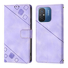Coque Portefeuille Livre Cuir Etui Clapet YB1 pour Xiaomi Poco C55 Violet