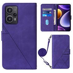 Coque Portefeuille Livre Cuir Etui Clapet YB1 pour Xiaomi Poco F5 5G Violet