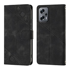 Coque Portefeuille Livre Cuir Etui Clapet YB1 pour Xiaomi Poco X4 GT 5G Noir