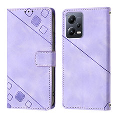 Coque Portefeuille Livre Cuir Etui Clapet YB1 pour Xiaomi Poco X5 5G Violet