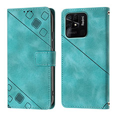 Coque Portefeuille Livre Cuir Etui Clapet YB1 pour Xiaomi Redmi 10 India Vert