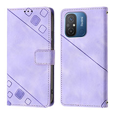 Coque Portefeuille Livre Cuir Etui Clapet YB1 pour Xiaomi Redmi 12C 4G Violet