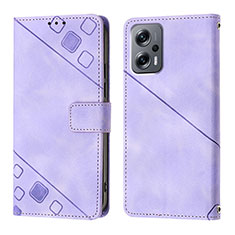 Coque Portefeuille Livre Cuir Etui Clapet YB1 pour Xiaomi Redmi K50i 5G Violet