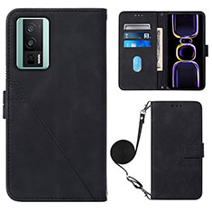 Coque Portefeuille Livre Cuir Etui Clapet YB1 pour Xiaomi Redmi K60 5G Noir