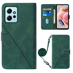 Coque Portefeuille Livre Cuir Etui Clapet YB1 pour Xiaomi Redmi Note 12 4G Vert