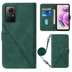 Coque Portefeuille Livre Cuir Etui Clapet YB1 pour Xiaomi Redmi Note 12S Vert