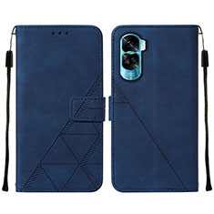 Coque Portefeuille Livre Cuir Etui Clapet YB2 pour Huawei Honor 90 Lite 5G Bleu